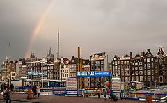  Rainbow over the city.