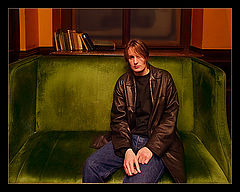photo "Blue Denim, Black Leather - Green Suede, Orange Pa"