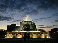 photo "Fountain "Triton" on a night"
