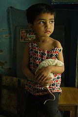 photo "Little girl with pet rat"