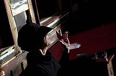 фото "Pub regular enjoying a smoke"