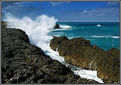 photo "Volcanic island. Storm, breakers..."