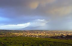 photo "Landscape in sunset light just after raining"