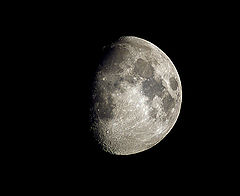 photo "The different colours on the moon"
