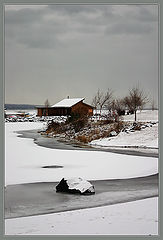 photo "Landscape with a stone in water"