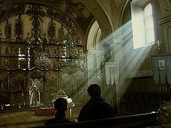 photo "First morning with father in church"
