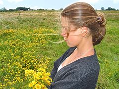 photo "Girl, flowers and breeze"
