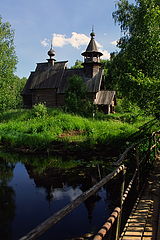 photo "Wooden church near the pond"