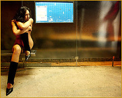 photo "Bus stop at night"