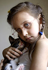 photo "About the girl and a cat"