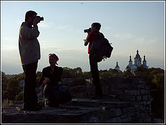 photo "Silhouettes on a background of a decline."