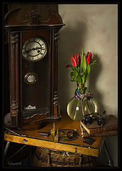 photo "Bunch of tulips and glasses"