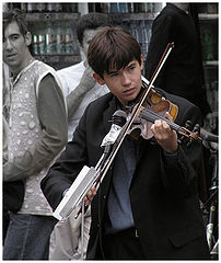 photo "The violinist in the street or How today to live to students"