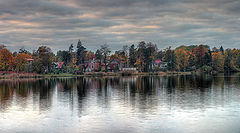 photo "Flat October scenery (landscape) near water."