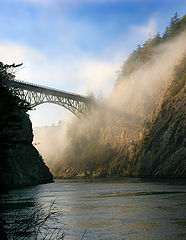 photo "Beam of light crossing stream of fog"