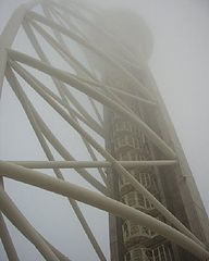 фото "Tower Vasco da Gama, between thick fog, in Parque das Na&#231;&#245;es, Lisbon, Portugal"