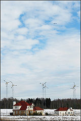 фото "Windkraftwerk & самолет"