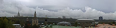 photo "Roofs, mountain, cloud"