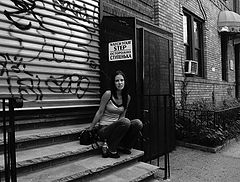 photo "the russian girl in a russian area abroad"
