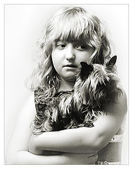 photo "Girl with small dog"