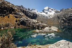 photo "The reflection of Churup Mountain in the blue green rich color of Churup Lake, Cordillera Blanca"