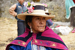 photo "A Chola (local woman) with a decorated hat, Hatun Machay"