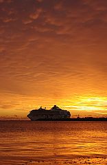 photo "Cruiseship at sunset"