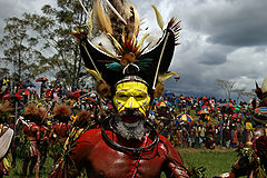 photo "A Huli Tribe man in a ceremonial wig, Mount Hagen Cultural Show"