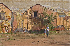 фото "фотосессия в нарисованном городе"