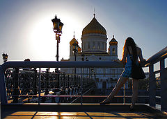 photo "The temple, the sun, light, girl ..."