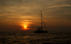 photo "закат,море,яхта,пейзаж"