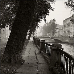 фото "Городскию этюд с дымом на набережной канала"