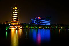 фото "The beatiful night of GUILIN (the two tower) 2010"