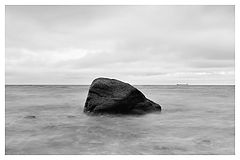 фото "Baltic sea with stone and ship"