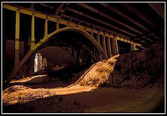 фото "Вид из-под мостов вечером"