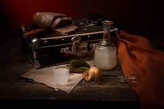 photo "Homemade vodka and old suitcase"