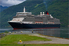 photo "Small cyclist and big steamer"
