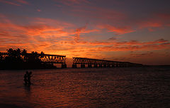 photo "Sunset with bridge and nymphs"