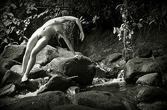 фото "Nude dancer in a tropical river"