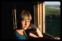 фото "Солнце садится за рекой"