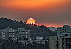photo "Sunrise in Crimson Gray Tones"