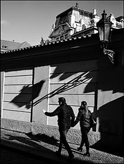фото "Тени, пара и фонарь"