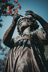  woman with wreath