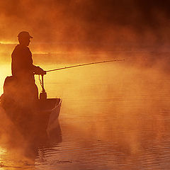 photo "Fisherman in the Sunrise Mist"