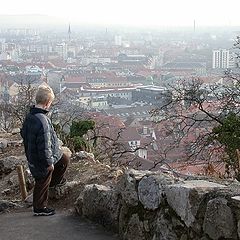 photo "A Boy Looking at the Roofs of Graz"
