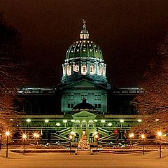 photo "Snowy nite at the PA State Capitol"