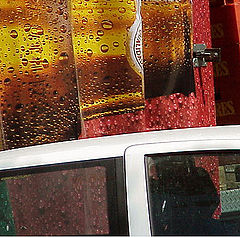 photo "Beer truck and white car"