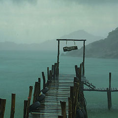 фото "Thai pier under rain"