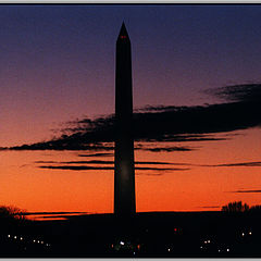 photo "Sun set beaind the washington monument"