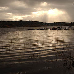 photo "morning sun, clouds and a lake"